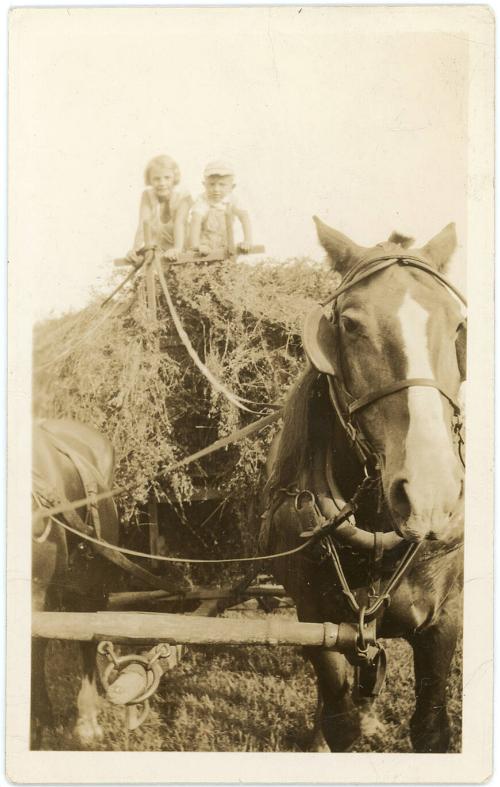 Two Children A Top a Wagon 2