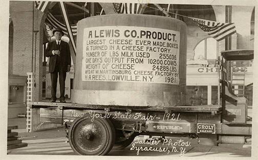 Lewis County's "Largest Cheese Ever Made" at New York State Fair, 1921