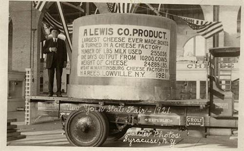 Lewis County's "Largest Cheese Ever Made" at New York State Fair, 1921