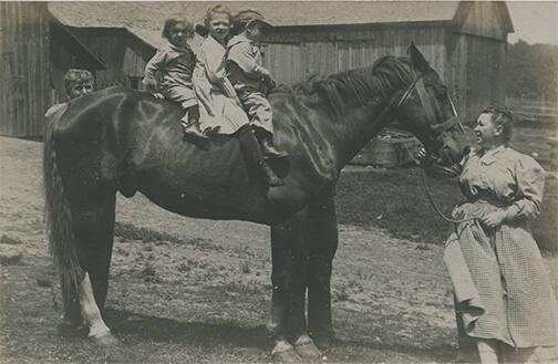 Three Children on a Horse