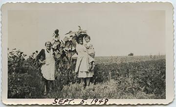 Women and Child with Sunflowers