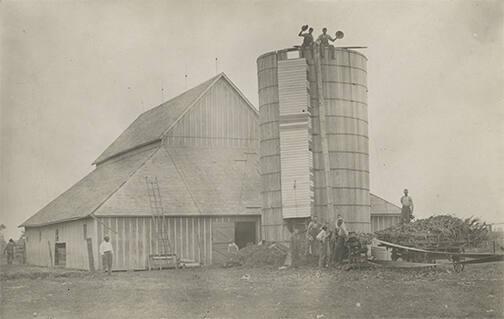 Filling a Wooden Silo