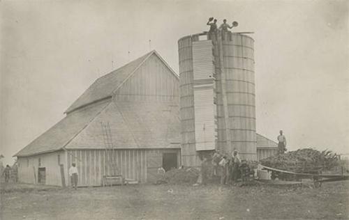 Filling a Wooden Silo