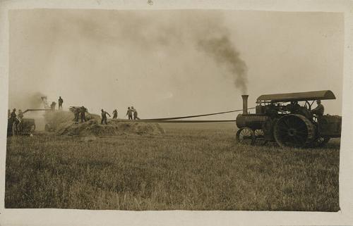 Threshing Grain with Belt-Driven Machinery