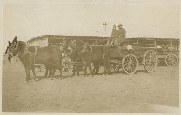 Men with Four Horse Team and Wagon