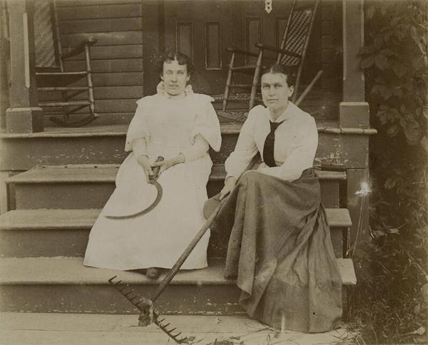 Two Women with Farm Tools