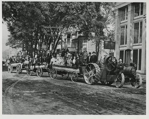 Parade Participants Drawn by a Traction Engine