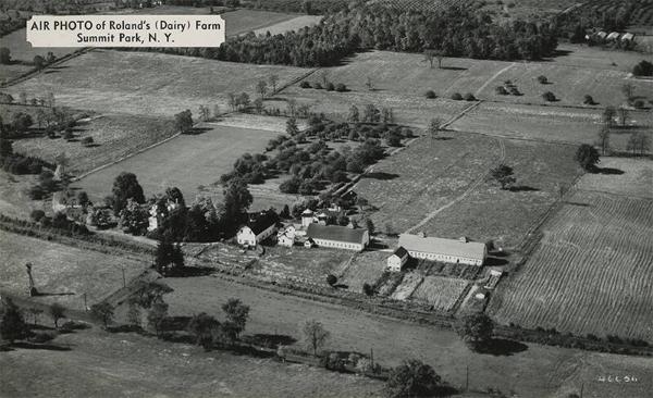 Aerial of Roland's Dairy Farm in Summit Park, NY