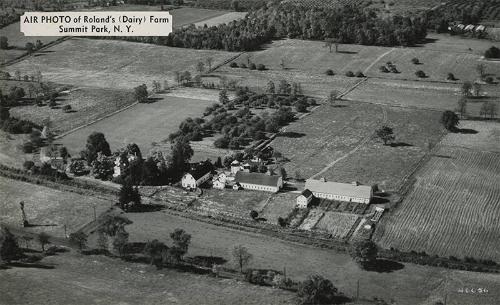 Aerial of Roland's Dairy Farm in Summit Park, NY