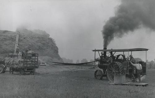 Threshing by Belt-Driven Power
