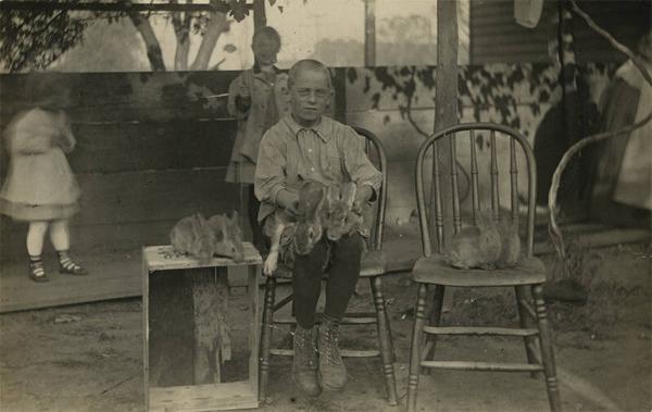 Boy with Rabbits
