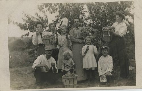 A Group with their Apple Harvest