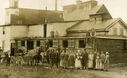 Group in Front of Canning Factory