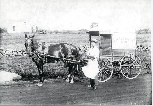 Man and Milk Wagon