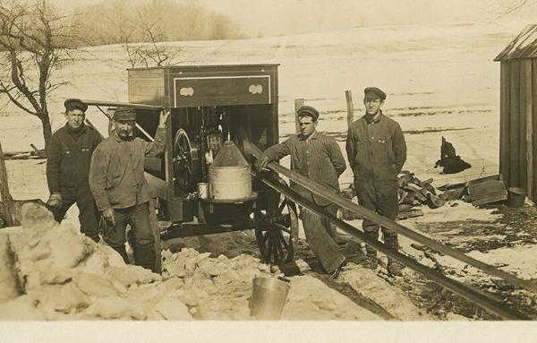 Four Men and Hit and Miss Engine