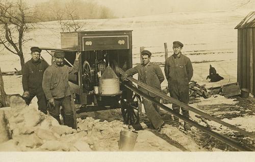 Four Men and Hit and Miss Engine