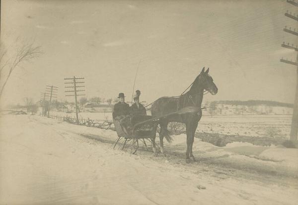 Couple in Sleigh, Davis Corner, NY