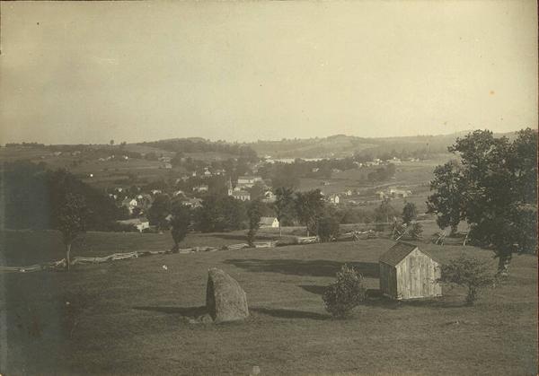 View with Shed and Haystack