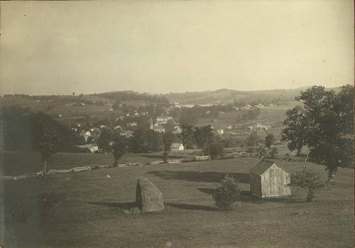 View with Shed and Haystack