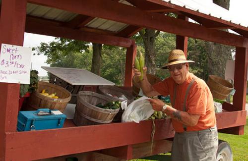Man Buying Corn at a Stand