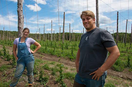 Alicia and Louis Hager at Hager Hops Farm