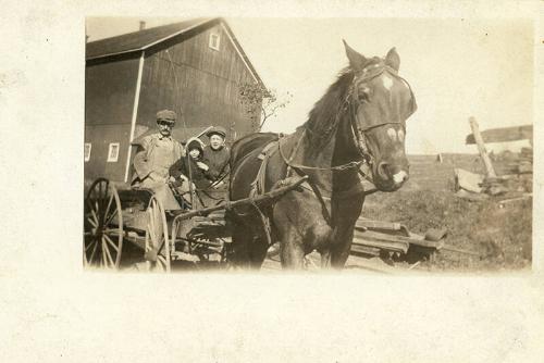 Fred Nichols and Children in Carriage