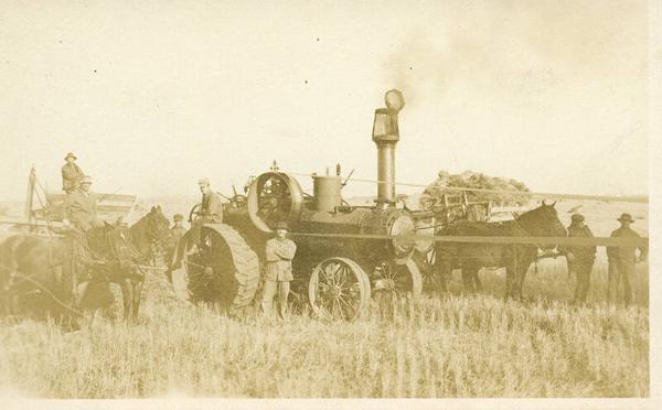 Threshing with Steam Traction Engine