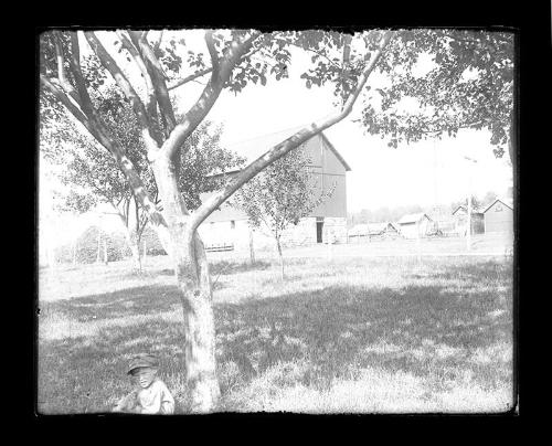 Little Boy and Barn