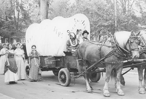 Bicentennial Celebration and Parade: Colonial Style Covered Wagon