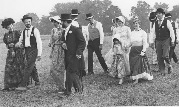 Bicentennial Celebration and Parade: Large Group of Men And Women Walking