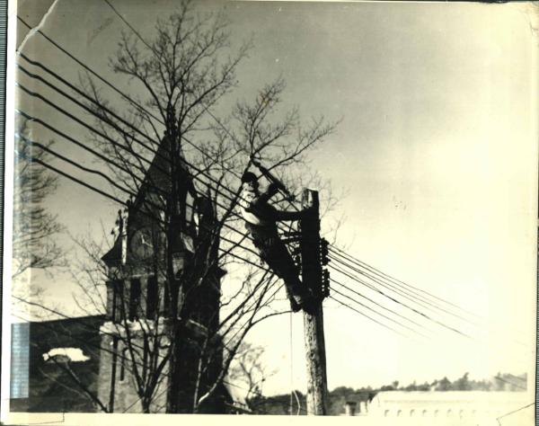 Working on the Utility Pole