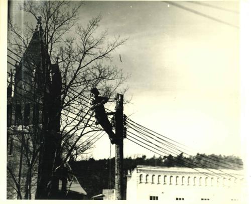 Working on the Utility Pole