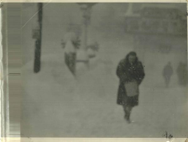 Woman in Snow Storm